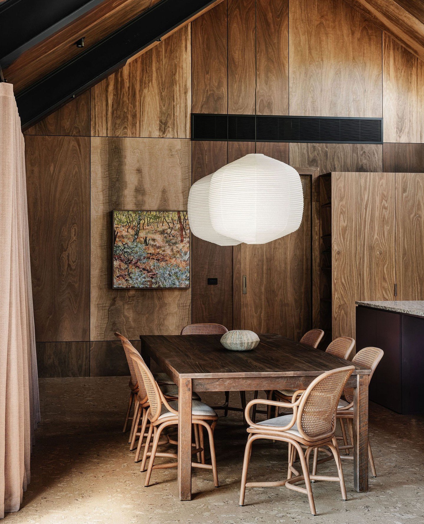 Sneak Peek - 'Alpine Glow' coming soon!⁠
⁠
Interior Decoration by @brittwhitestudio⁠
Original painting is oil and wax on canvas, 'Beautiful Scrubland with Clustered Everlasting Wildflowers' by @nat.ward.artist⁠
Material Specification by @ip_architect