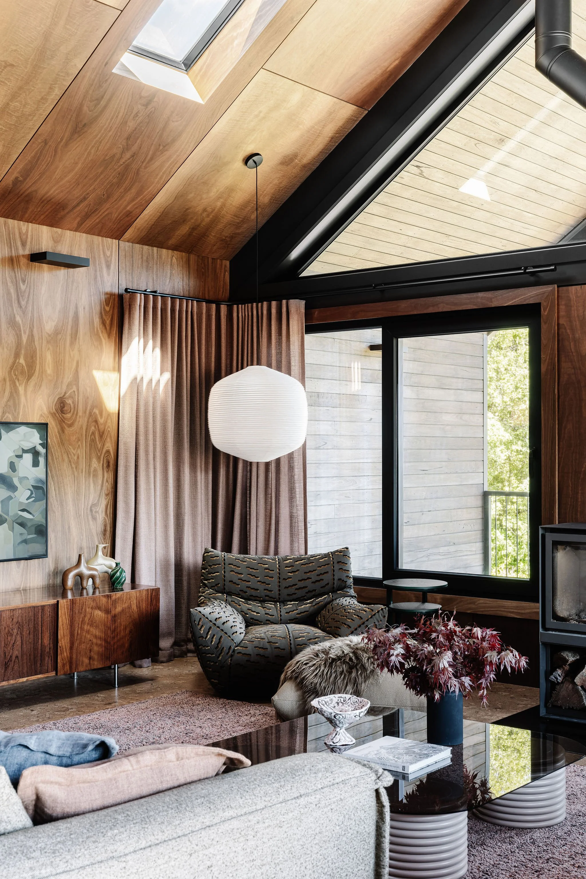 Featuring Mid-Century Danish sideboard, Billo armchair, Sunny Sofa and Floyd Coffee Table