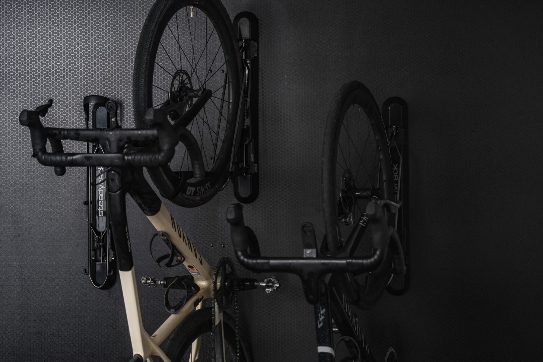 There is storage aplenty for Alan's bike quiver.