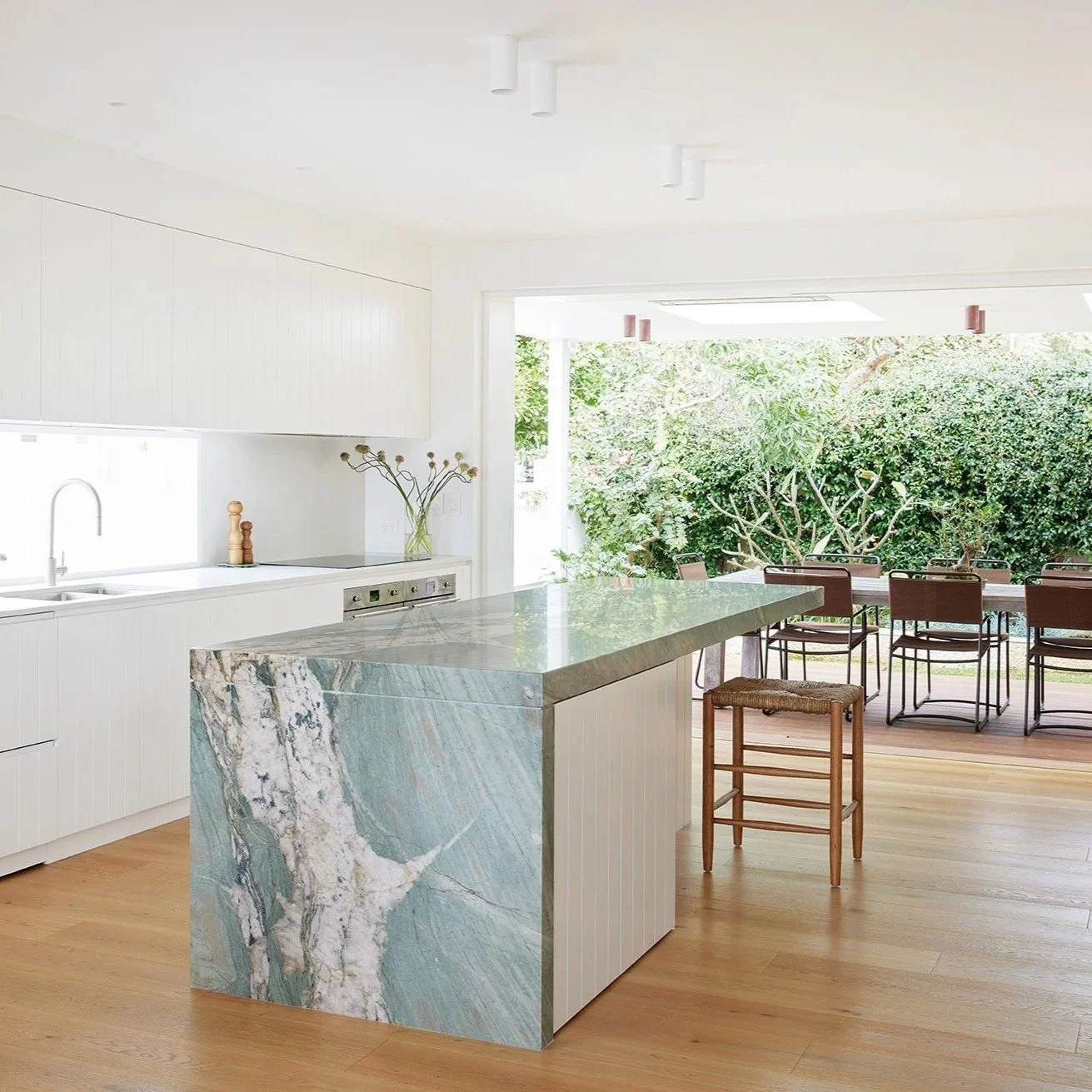 Hightide kitchen has a seamless connection to outdoor dining