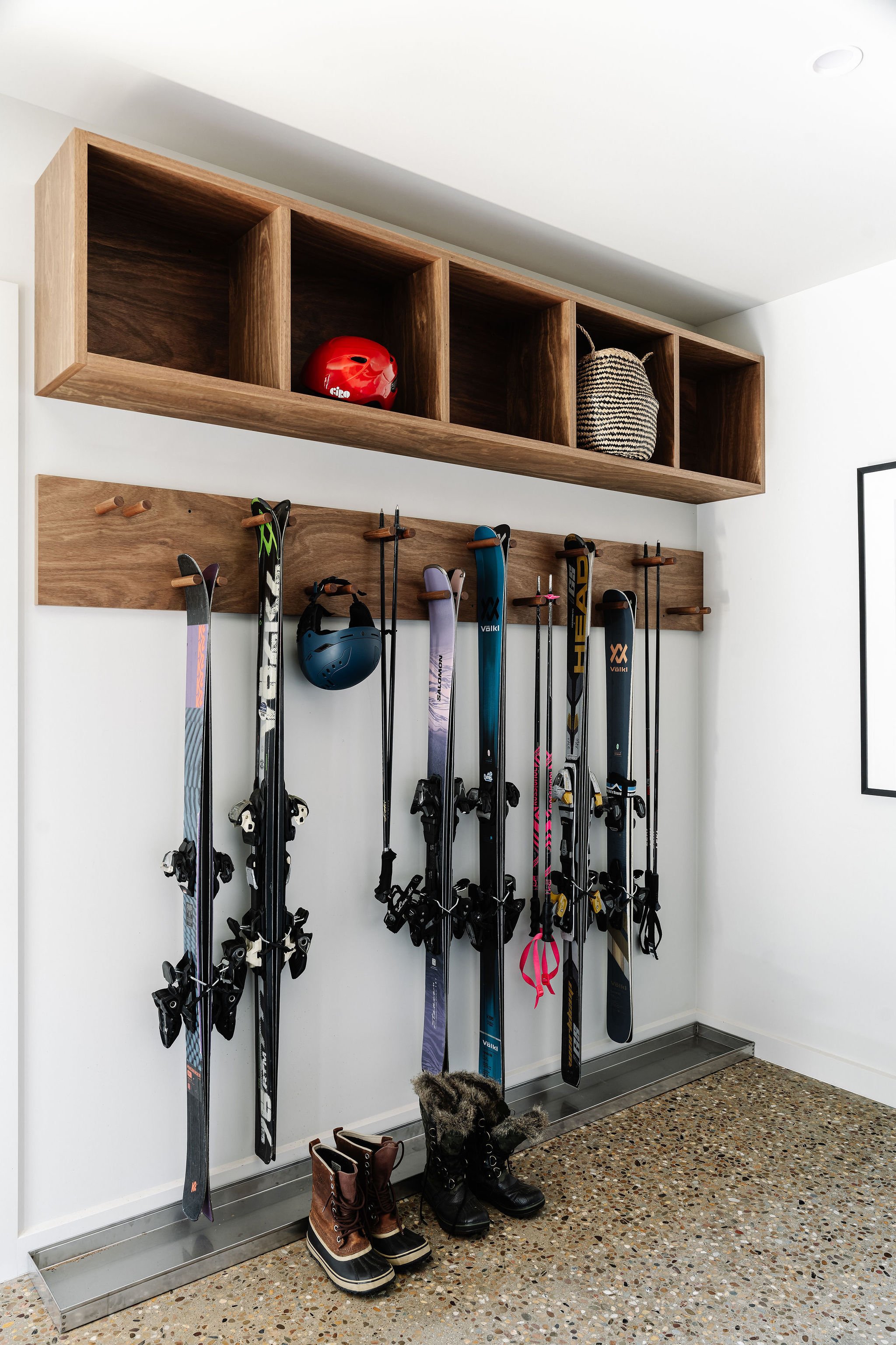 Mud room, essential for all the sporting equipment needed for a life lived outdoors...and muddy boots.