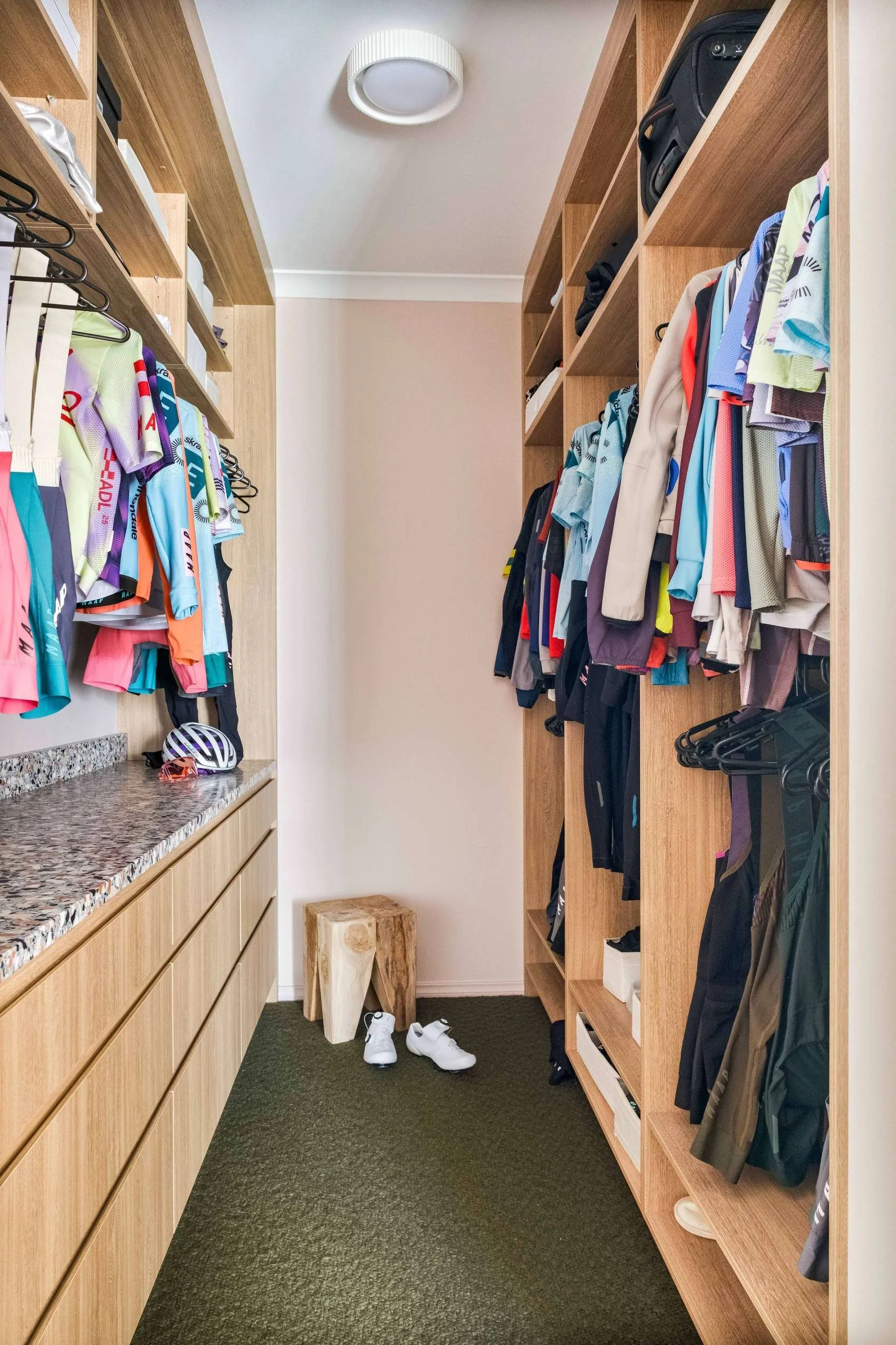 With the walk in robes, a practical need was turned into a space that feels ordered, generous and full of character.