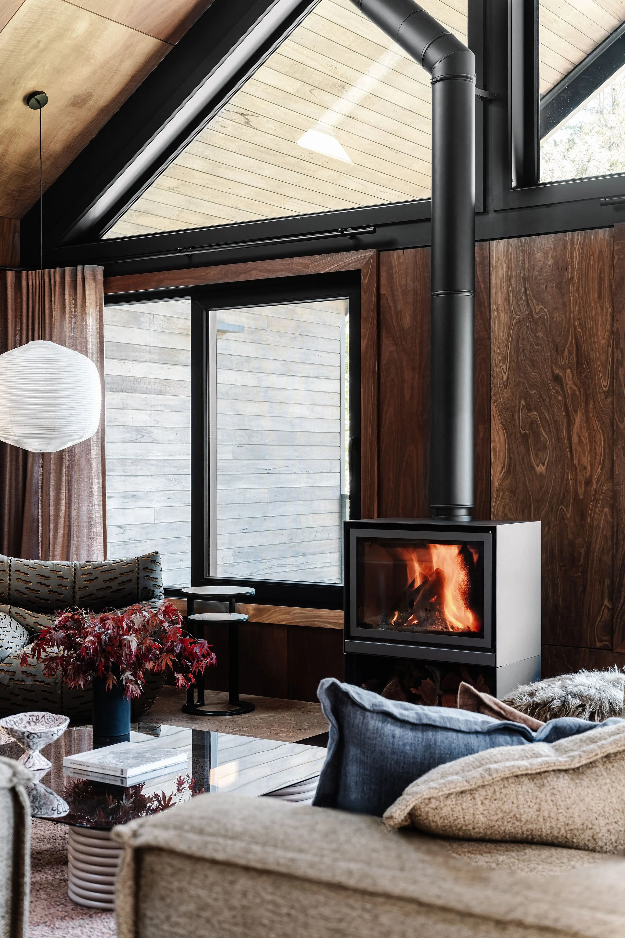 Wood burner provides additional warmth and mood throughout winter