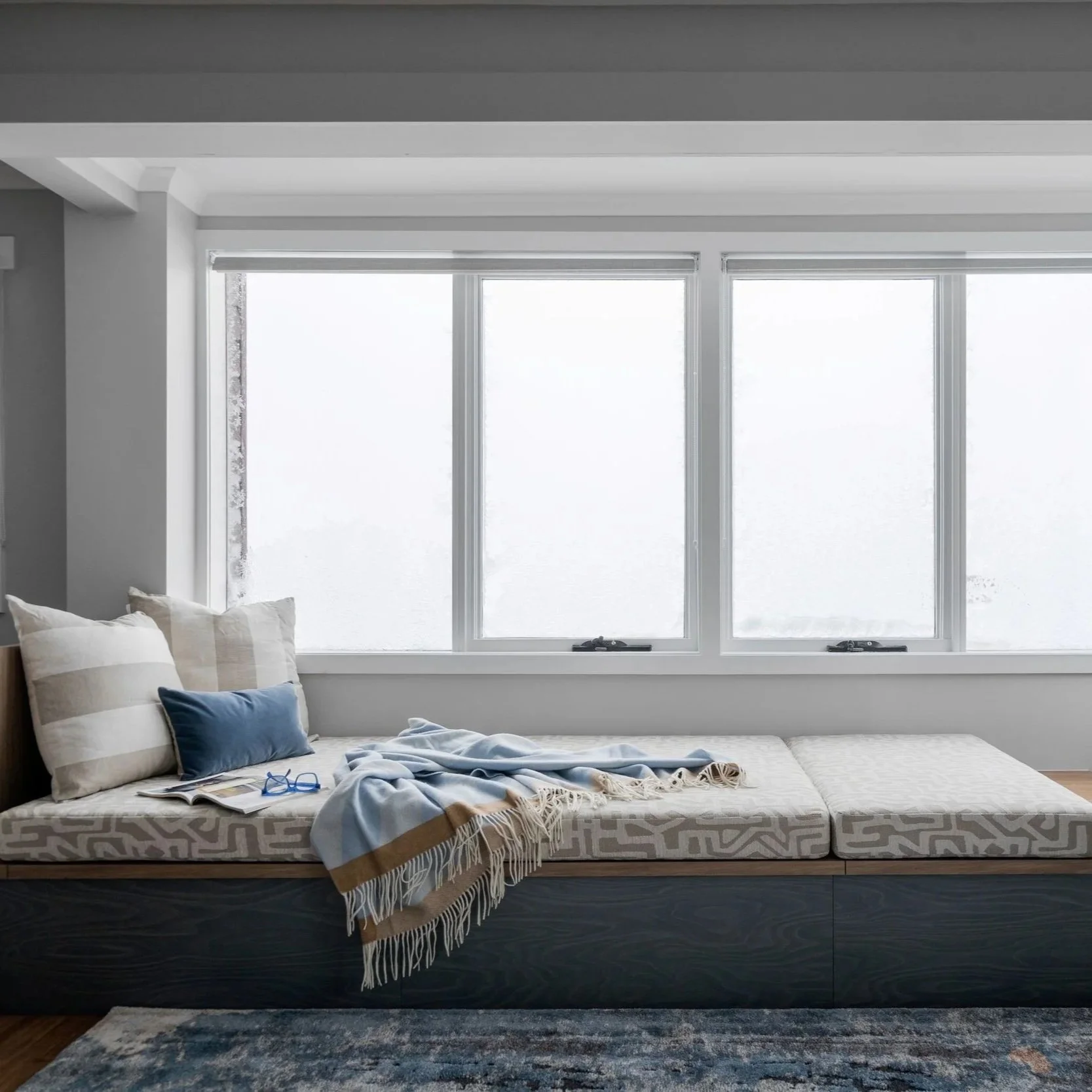 Lawlers Mt Hotham day bed with storage overlooking the mountain views