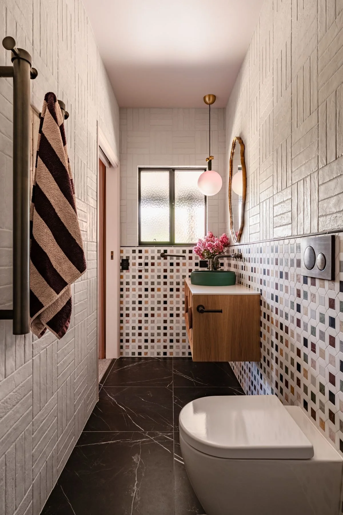 The ensuite was created by reclaiming space from the study, turning the bedroom into a true main suite. 