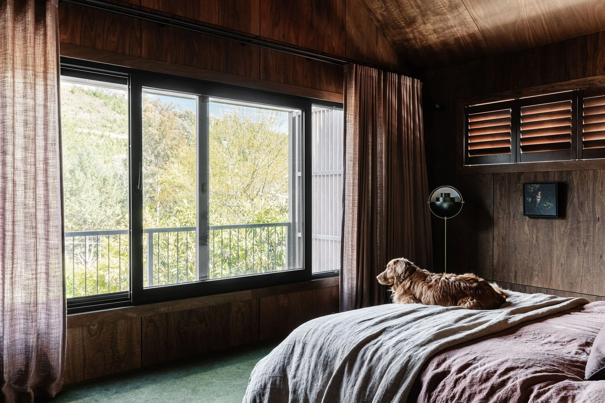 The main bedroom provides outstanding views - Just ask Murray, the resident Nova Scotia Duck Tolling Retriever