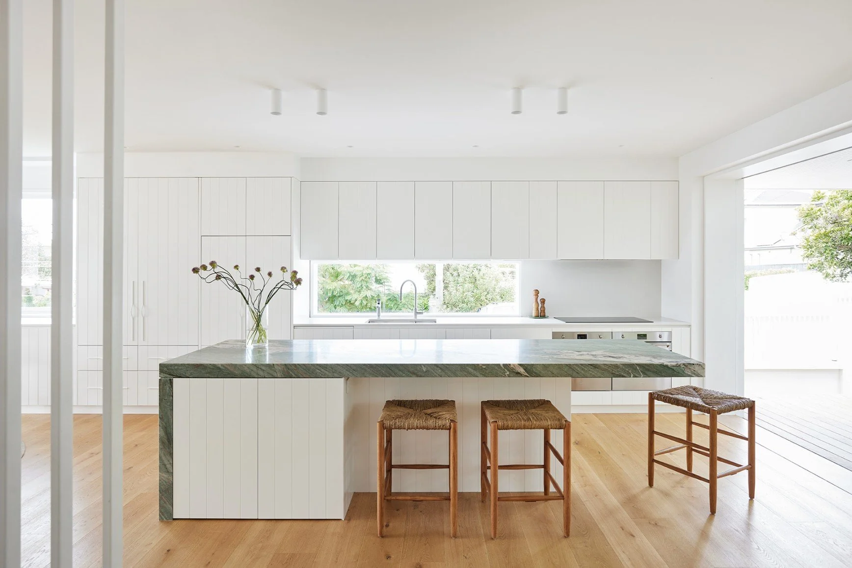 The kitchen at High Tide is designed for effortless family living and entertaining