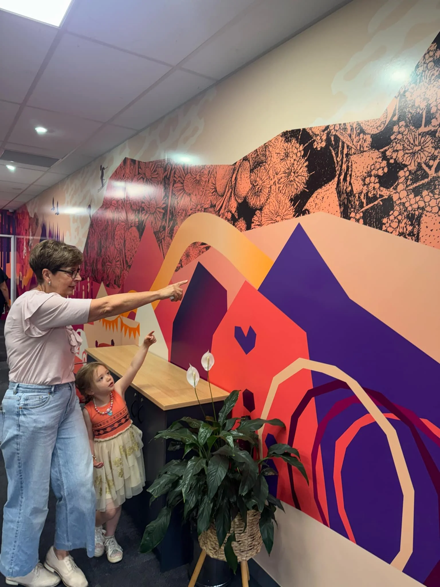 Mural at Community Bank Bright has something for everyone