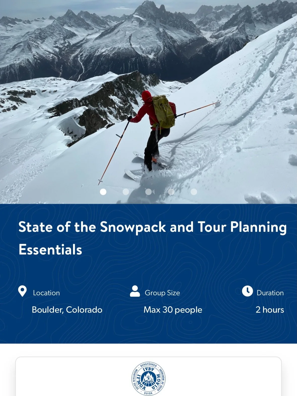 Tonight, Wednesday Jan 7
6-8pm

Come to @lasportiva_boulder tonight to review tour planning fundamentals and get a snowpack update from @benmarkhartguiding IMFGA Professional International Mountain Guide!

We will review and refine the the fundamenta