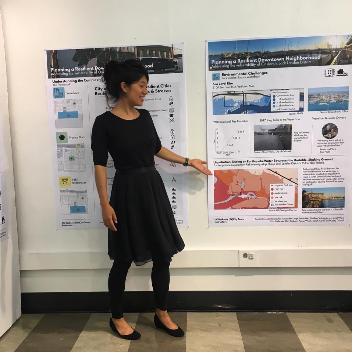 In 2017, I was obsessed with film photography and took the photos on our header banners with an analog camera: the Pentax K1000. Above, I'm presenting a liquefaction map I designed with ArcGIS! Photo: CED