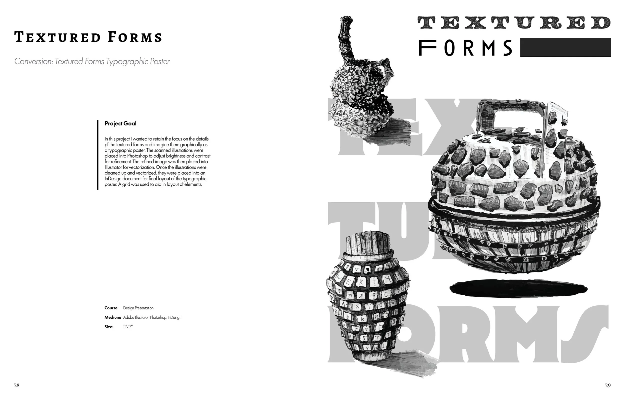 Hand Illustrated Textured Forms Converted into Typographic Poster
