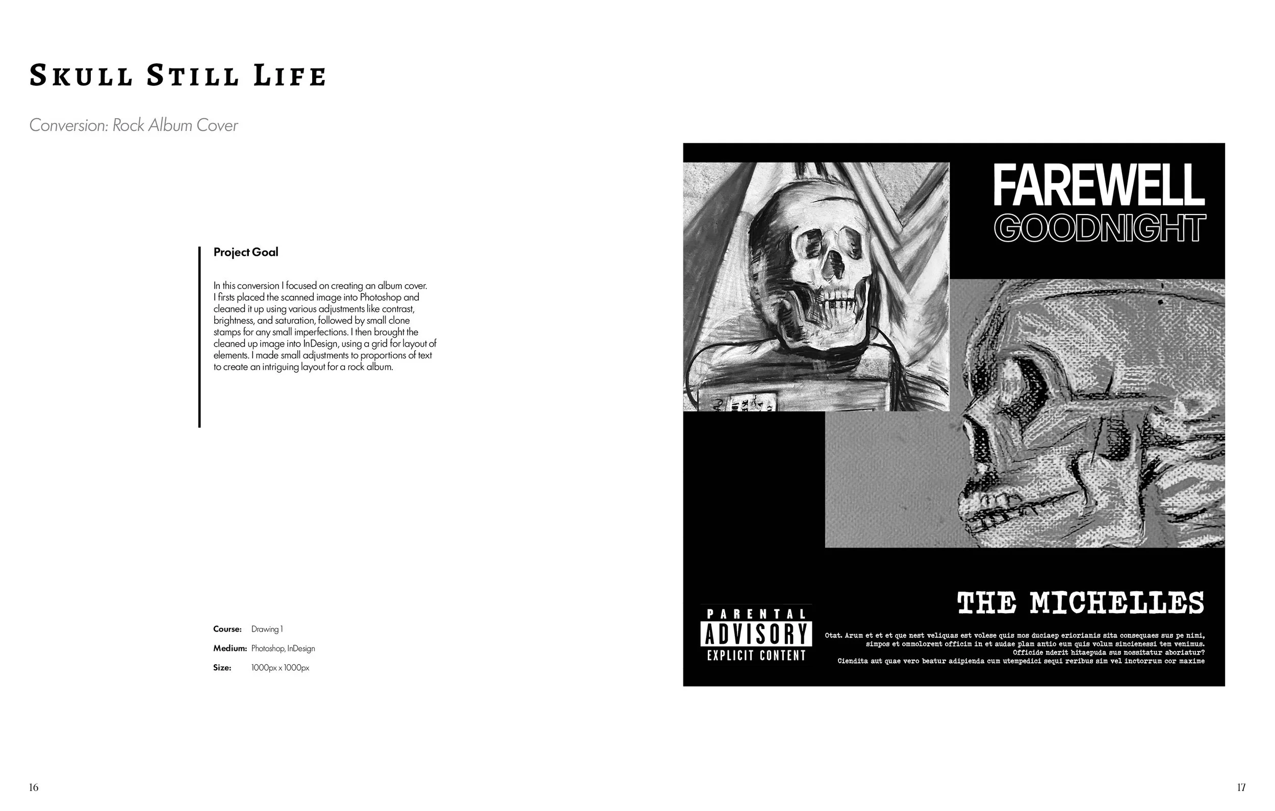 Rock Album Cover From Still Life Charcoal Drawings