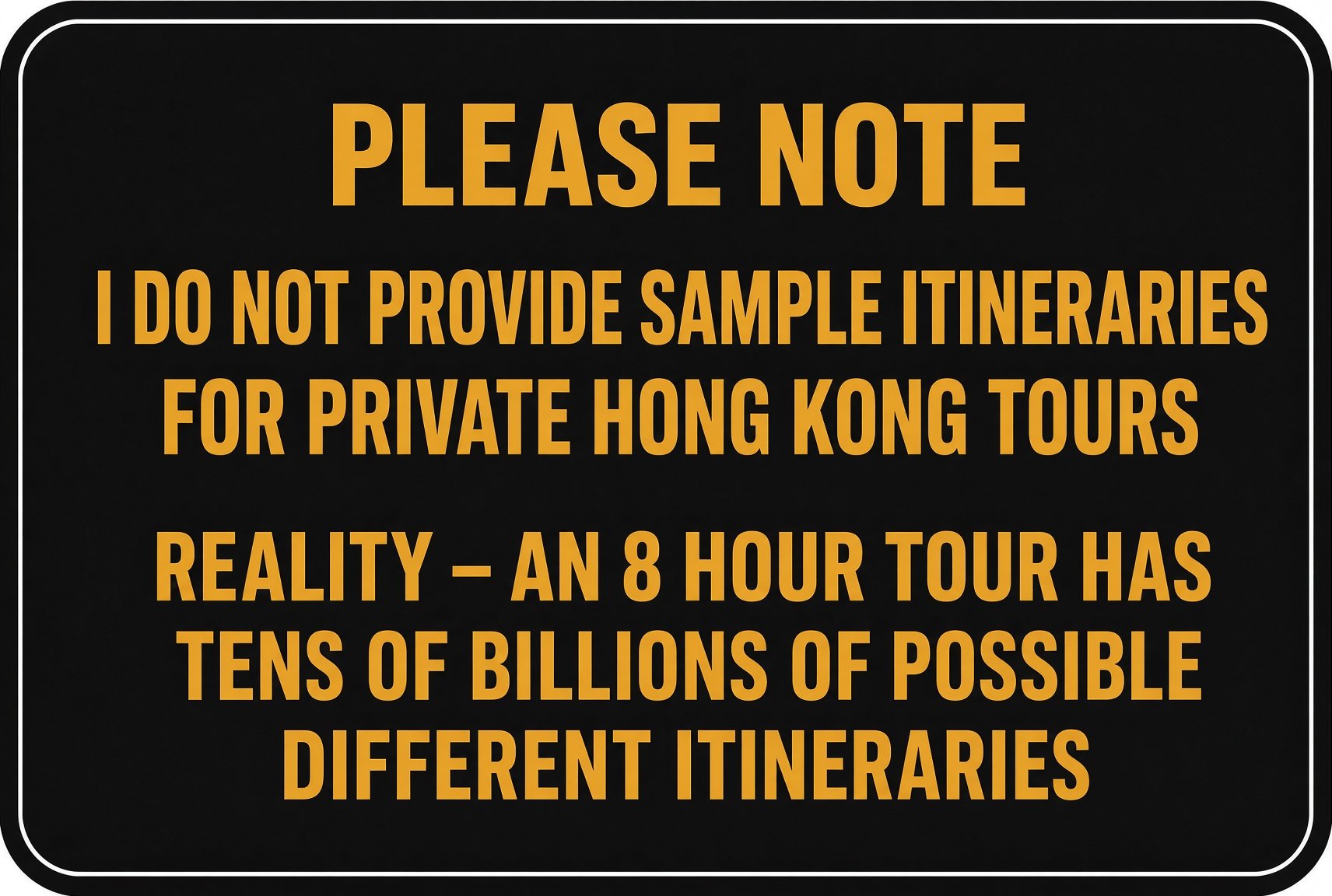 Why I Don’t Provide Sample Itineraries for Private Hong Kong Tours