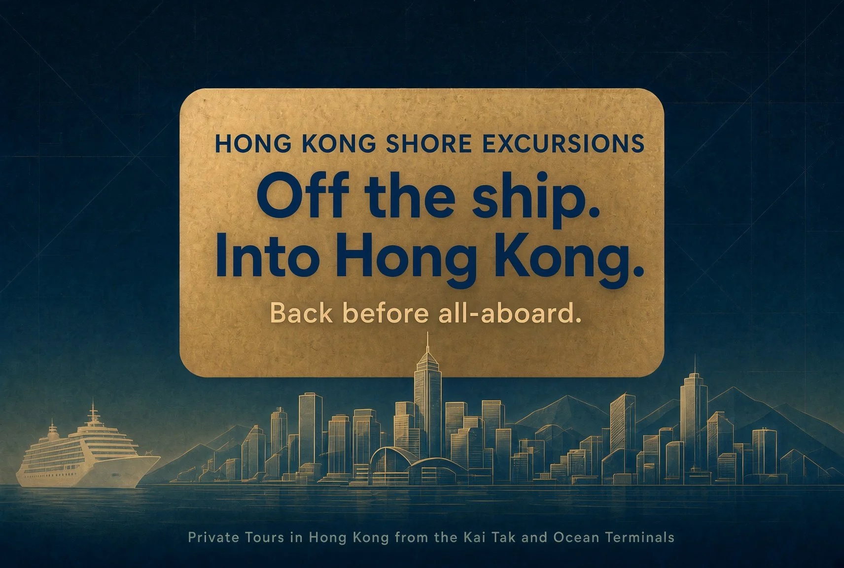 Hong Kong Shore Excursions for Cruise Ship Passengers going into 2027
