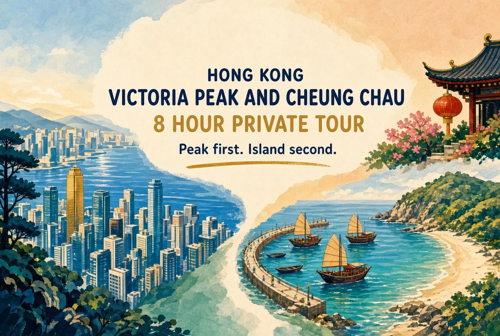 Private Victoria Peak and Cheung Chau Island Hong Kong Tour 2027