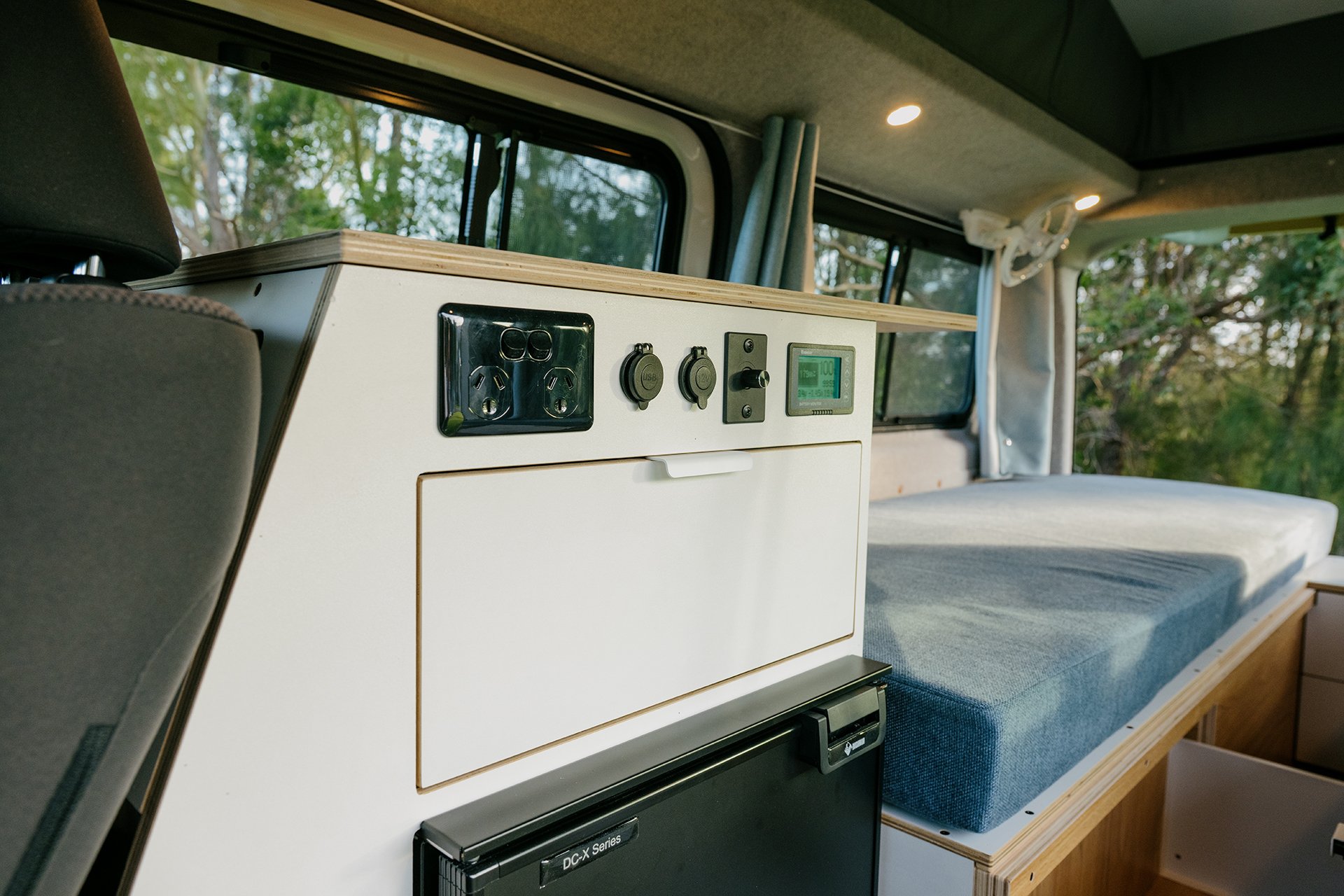 Toyota Hiace pop-top camper conversion with electrical system