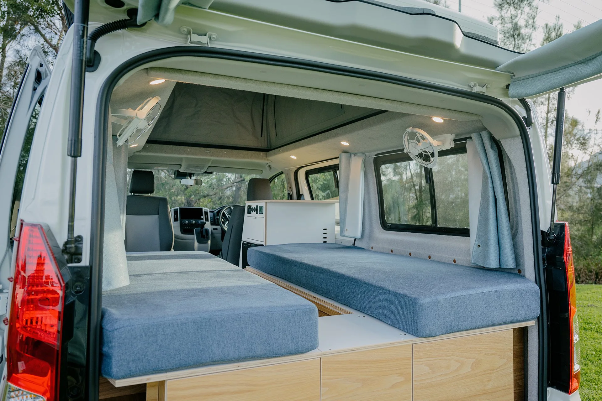 Toyota Hiace pop-top camper conversion with electrical system