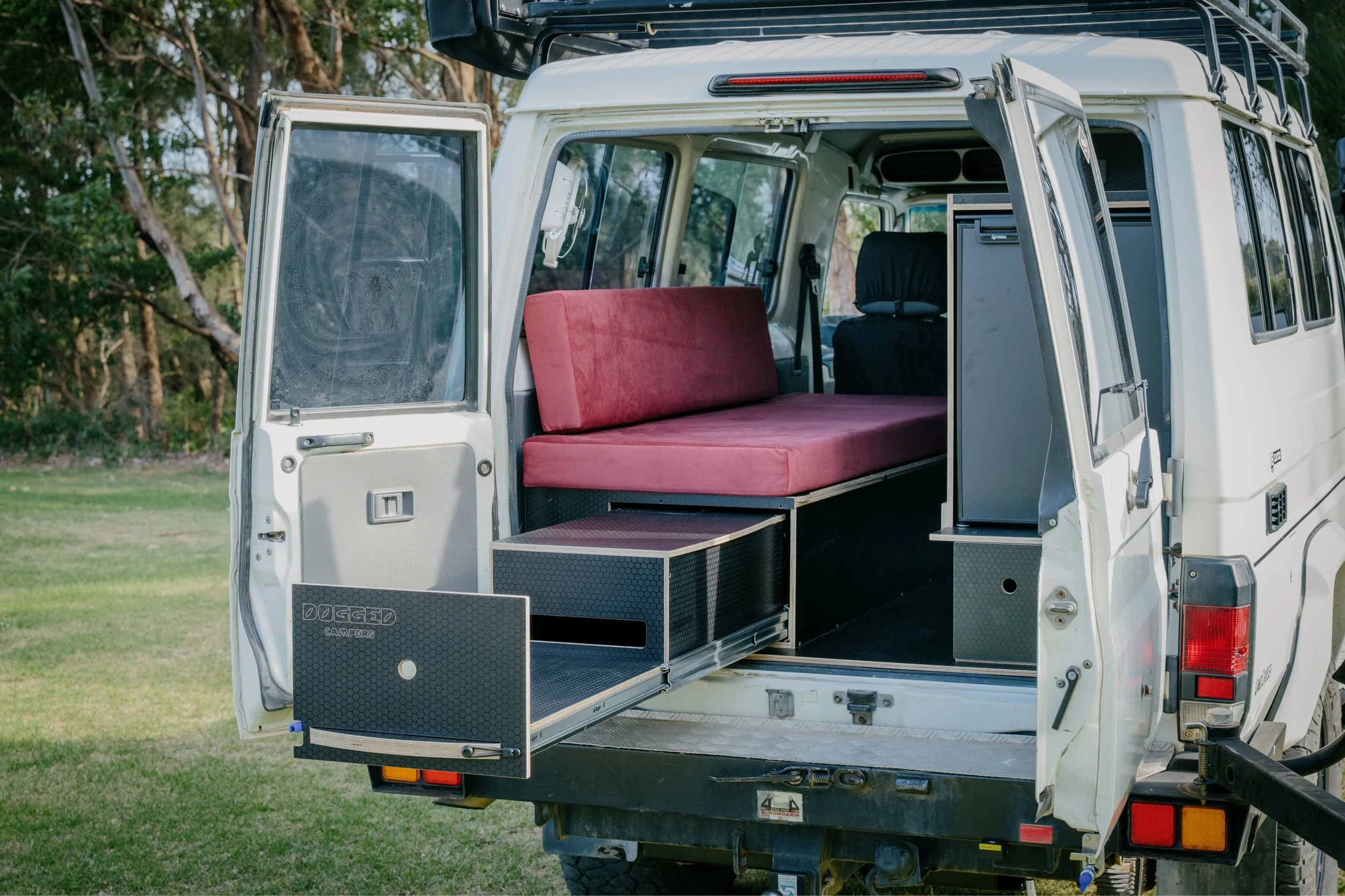 Toyota Landcruiser Troopcarrier camper fitout using Stirling troopy kit
