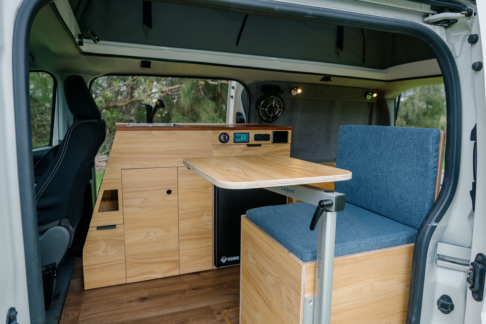 lagoon table in Pop-top Toyota Hiace Campervan 