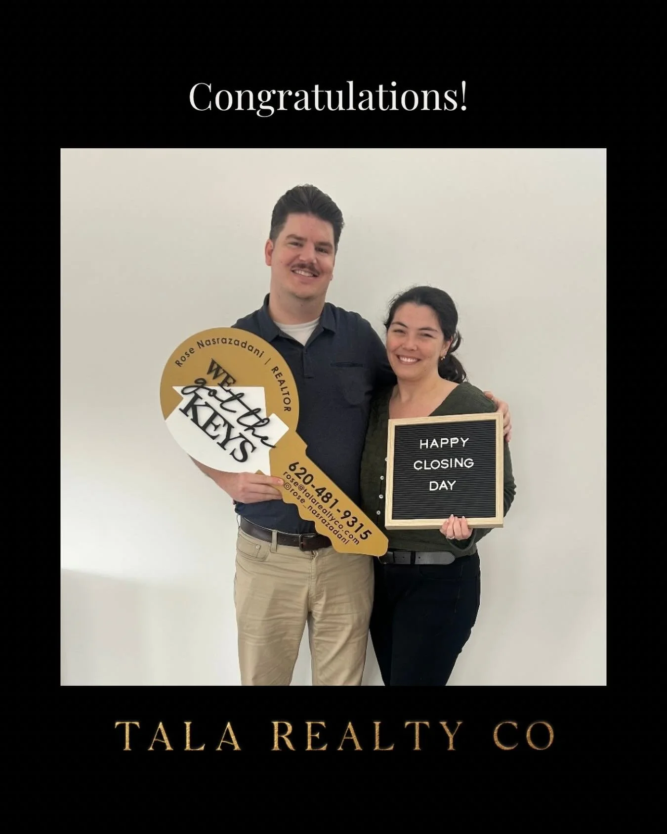 Congratulations to Rose and her clients on a successful closing! Thank you for choosing us to help you with this new chapter! 🏡🥂
.
.
.
Rose Nasrazadani
RN Real Estate Team
Tala Realty Co
Rose@talarealtyco.com
620.481.9315
816.213.4724