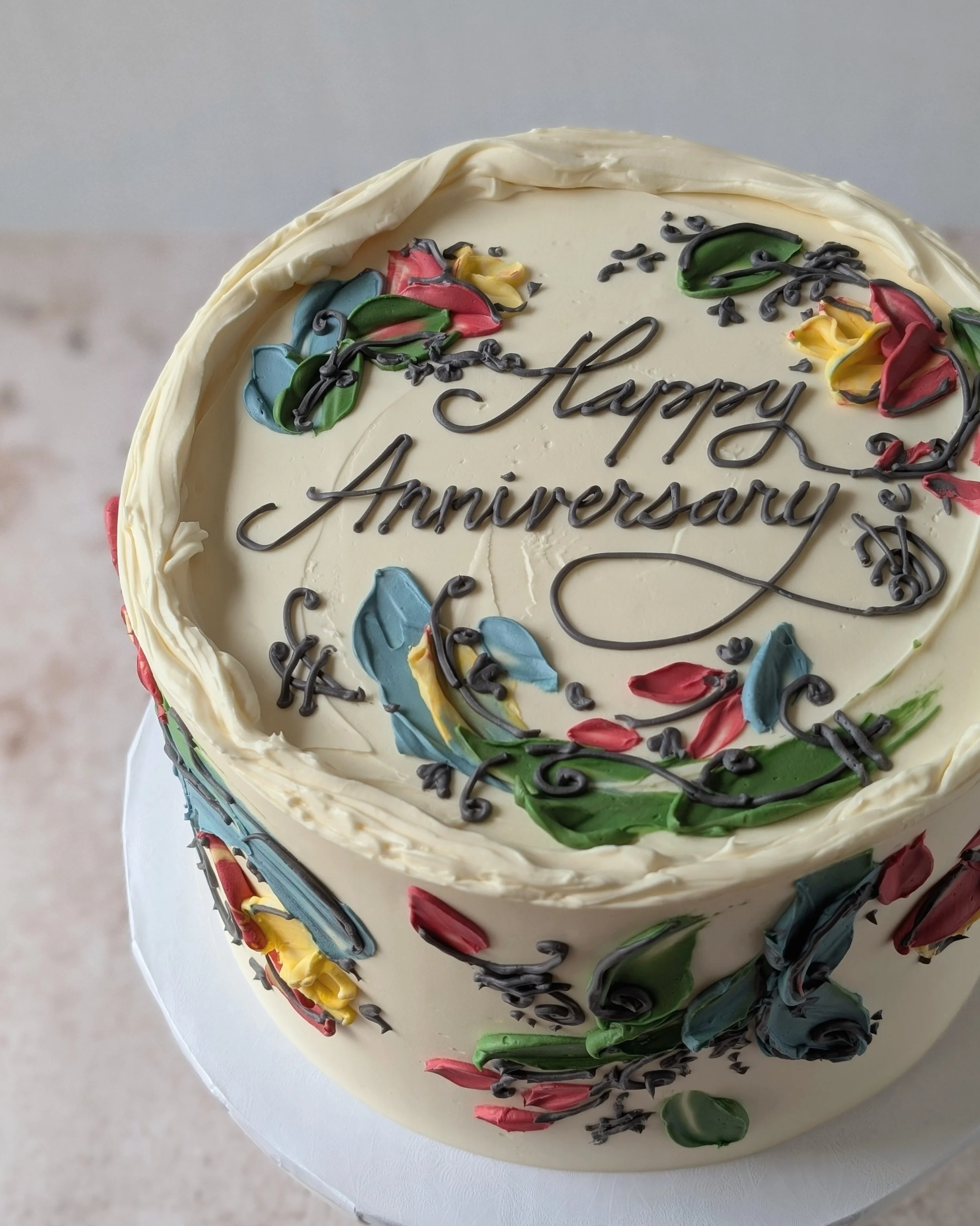 A Rosemaling cake, unique to Minot!