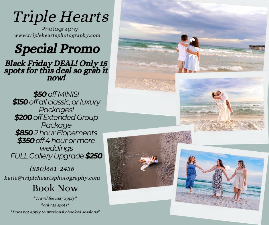 🚨 BLACK FRIDAY DEALS YOU CAN&rsquo;T MISS! 🚨
LIMITED TIME, ONLY 15 SPOTS AVAILABLE AT THIS PRICE!

⏳ EXCLUSIVE OFFER VALID FOR 2025 SESSIONS ONLY! ⏳

💥 $50 OFF ALL MINI SESSIONS &ndash; Including the Holiday Session on Dec 1st! Perfect for family,