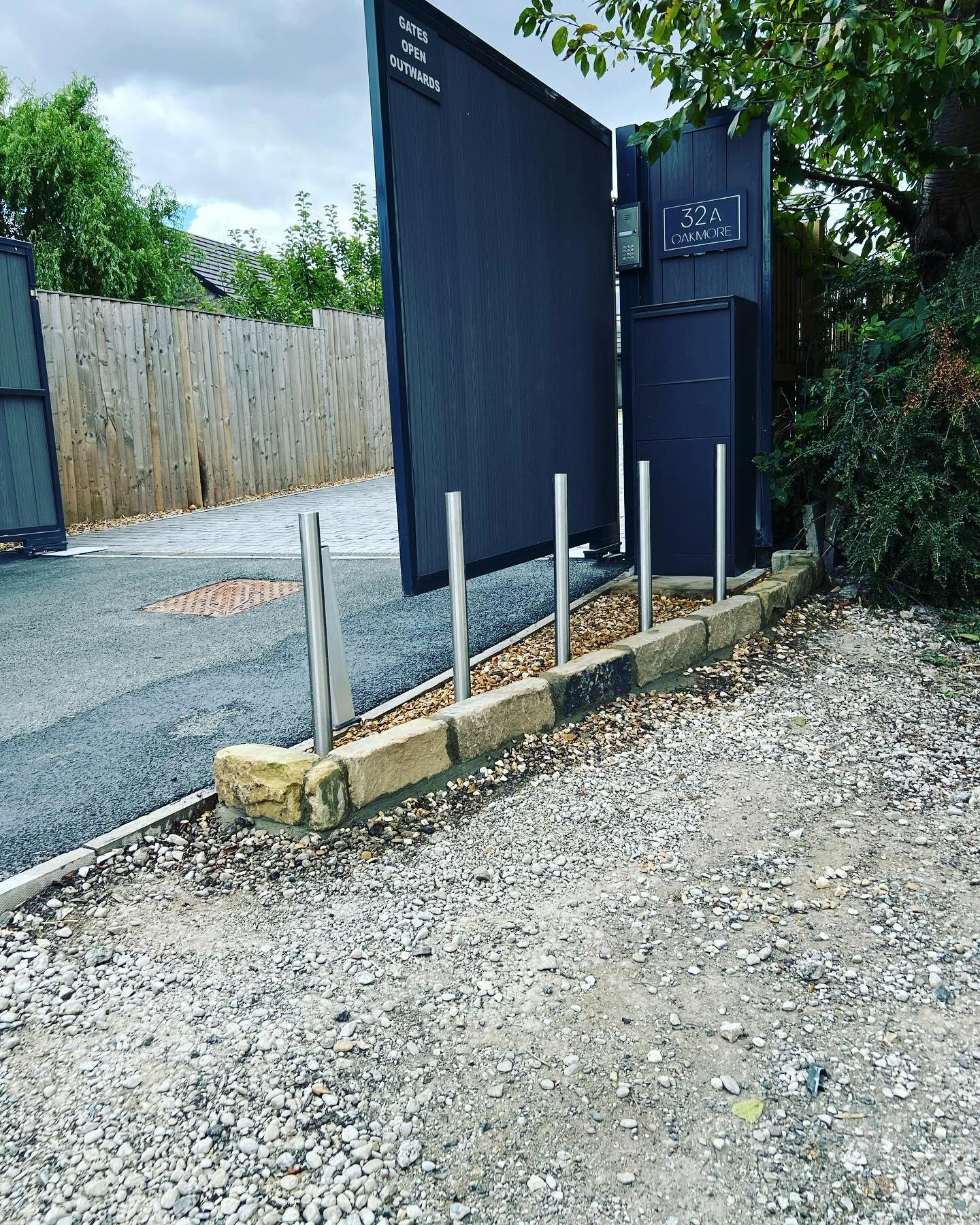 Big improvement.
Block retainer and 5 protection barriers fitted finished off with gravel.