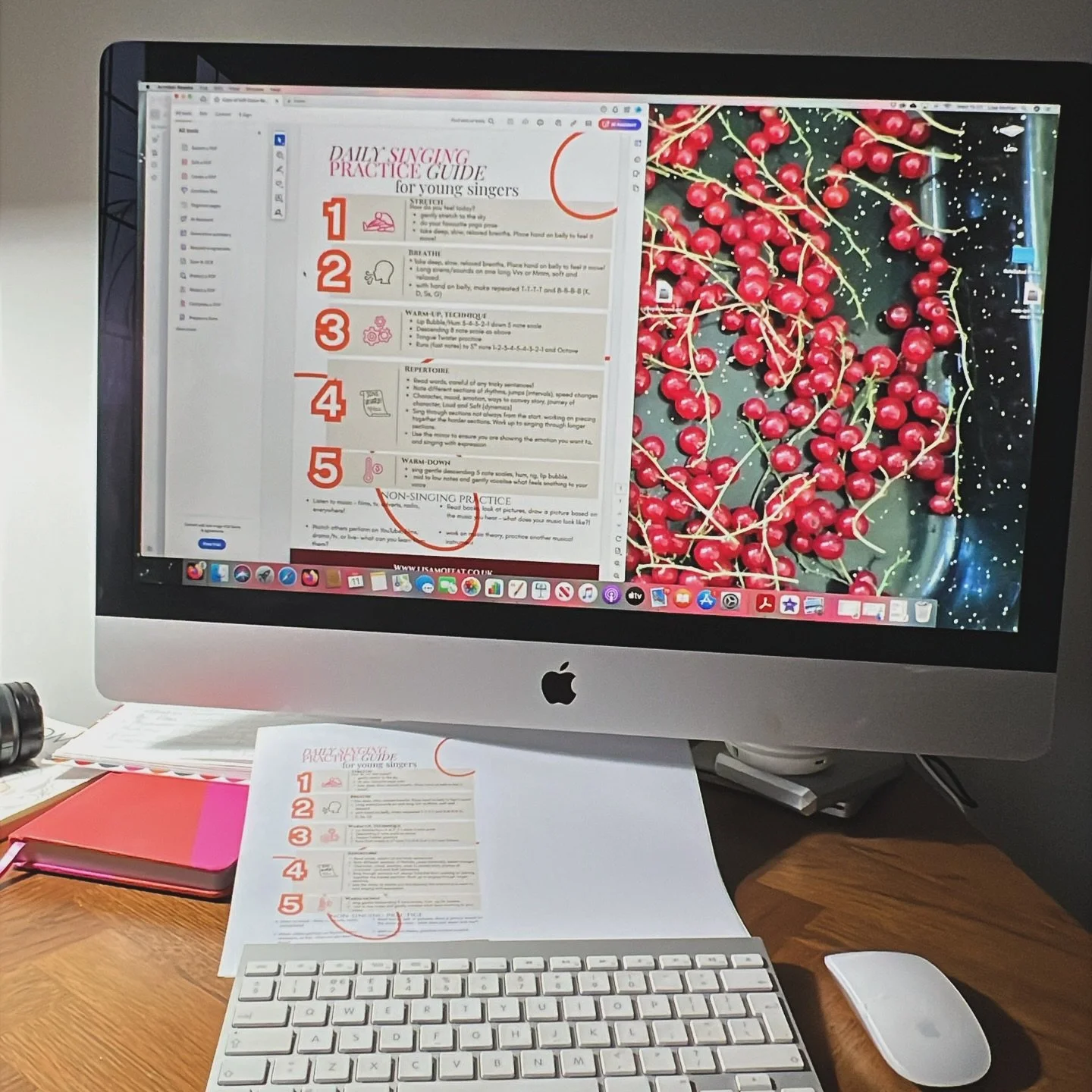 I&rsquo;ve been making singing practice guides for my pupils. I&rsquo;ve made one for young singers, and one for teens and adults.
Not to definitively guide how it must be done, but to suggest a vague structure and some simple starting points.
It&rsq