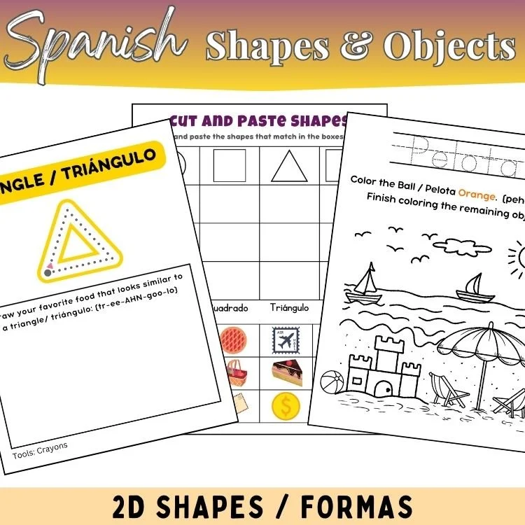 Spanish Shapes and Objects Worksheets