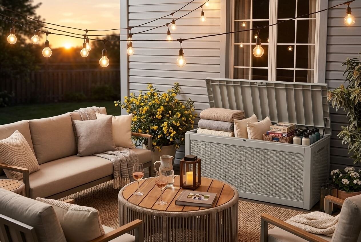 modern Outdoor Patio furniture and storage