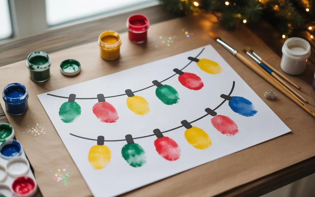 Christmas Light Fingerprint art