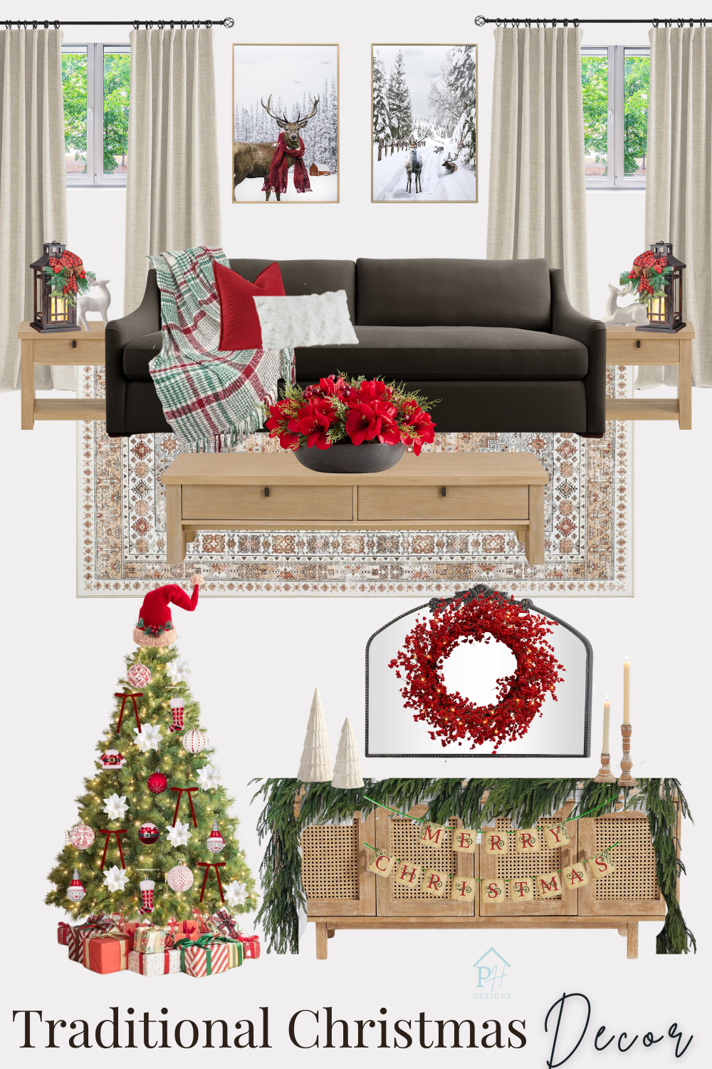 30+ Living Room Christmas Decor Ideas - Vintage, Cozy and Traditional ...