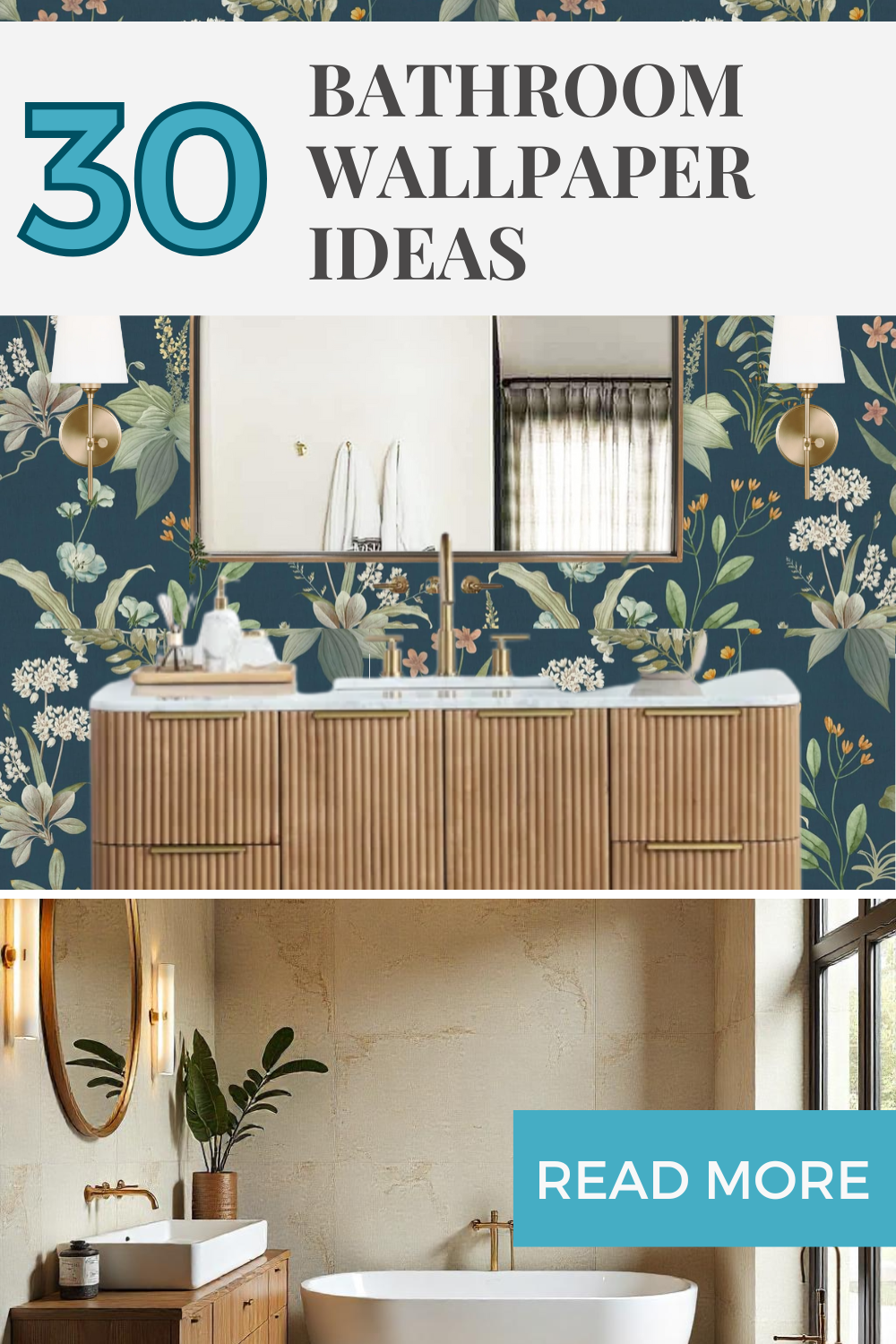 30 Modern Bathroom Wallpaper Ideas — Pure Haven Designs