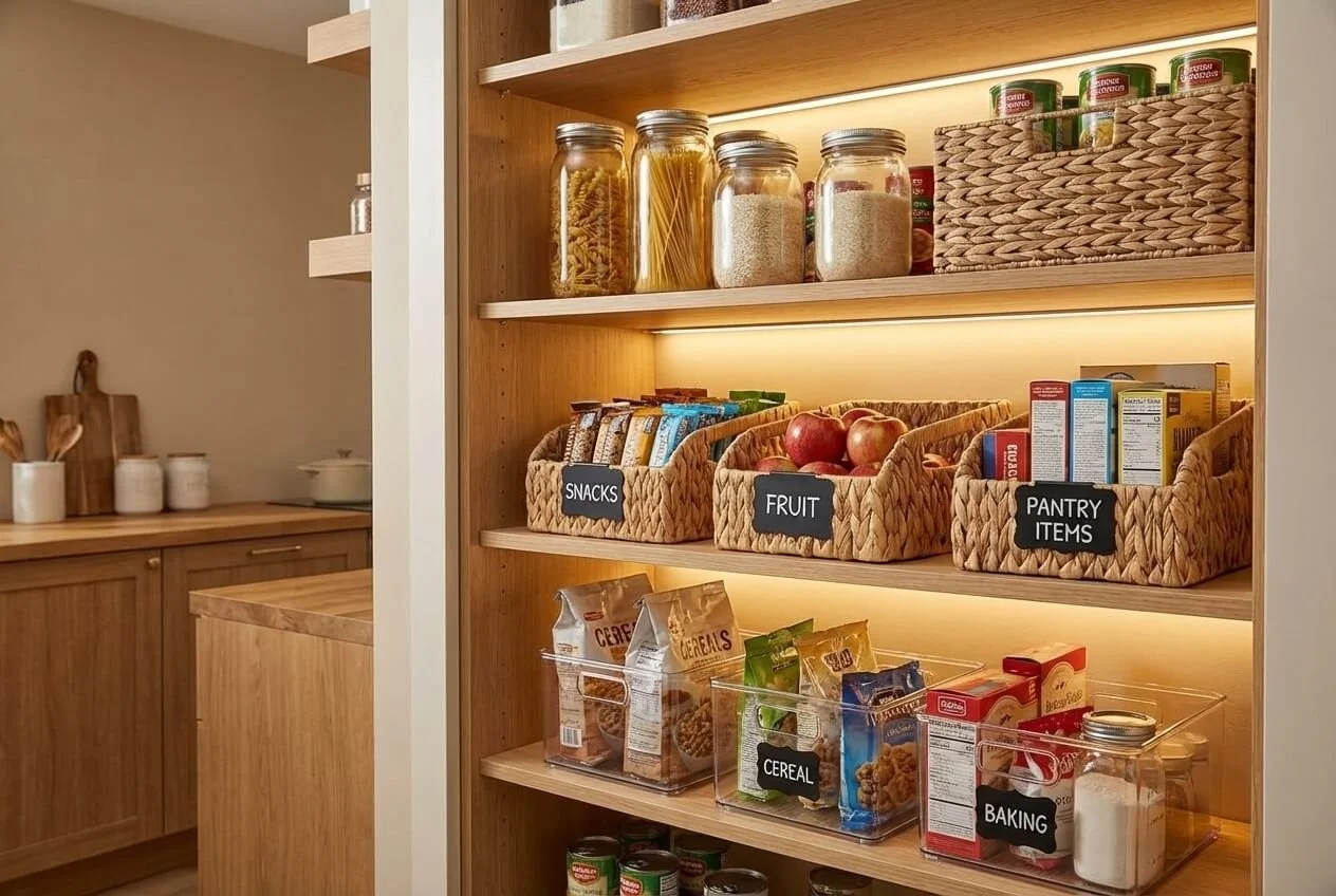 Small pantry organization