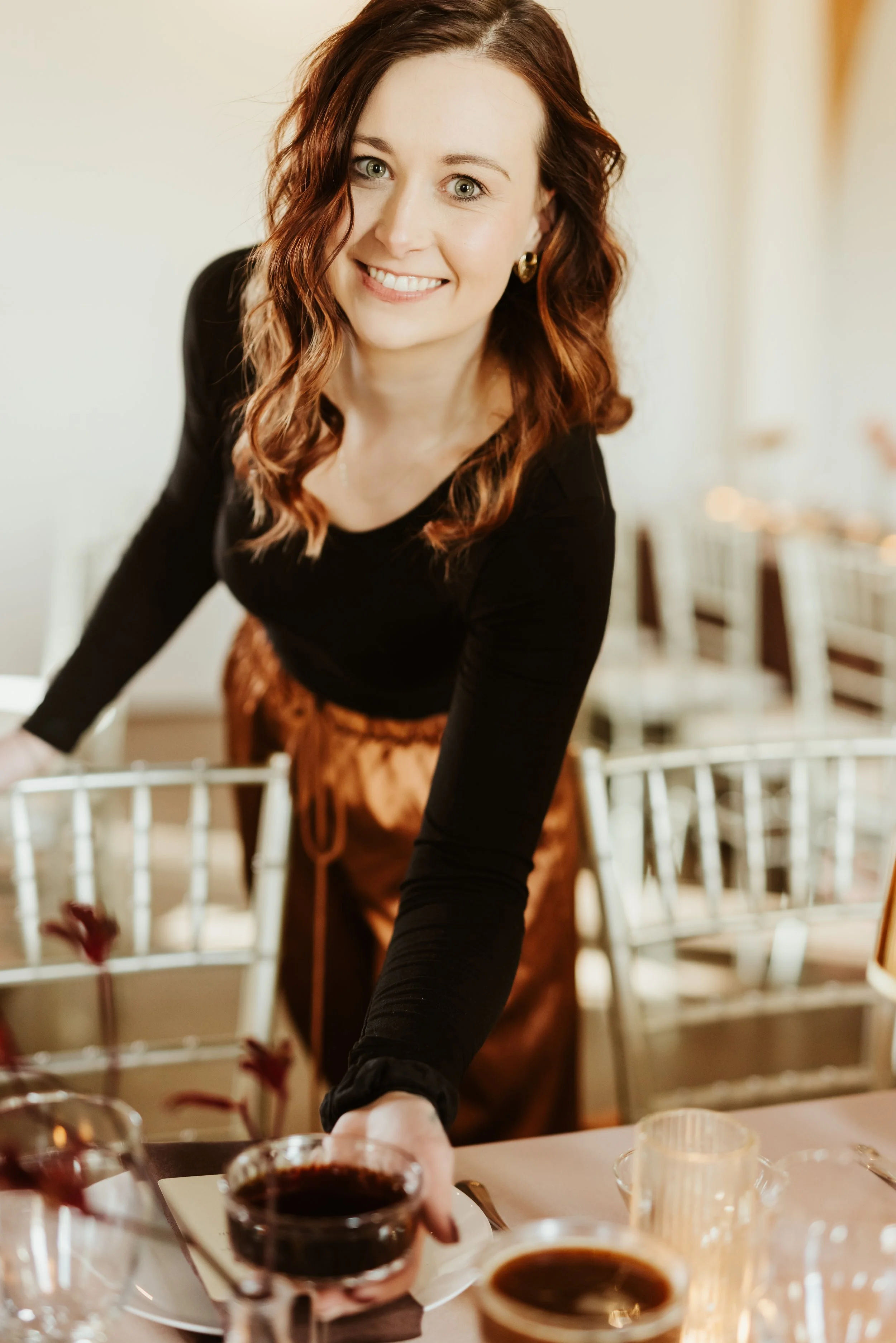 Day of Coordinator setting couples cocktails