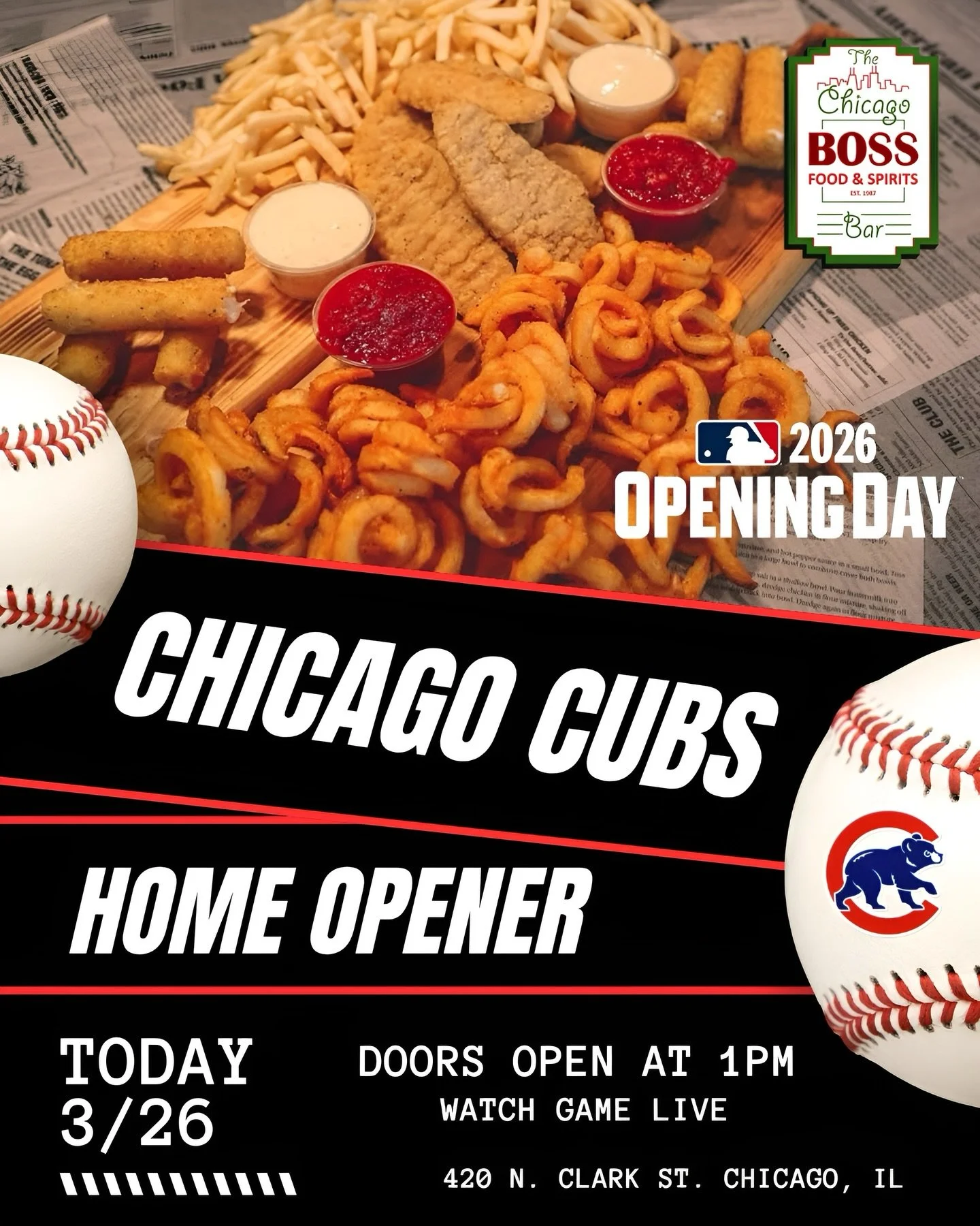 It&rsquo;s GAME DAY in Chicago! ⚾️ The Chicago Cubs home opener is going DOWN and the weather came to play! Slide through, catch all the action, and fuel up with our full food menu + drinks! Pregame, postgame, or all game&hellip;.we&rsquo;re the move