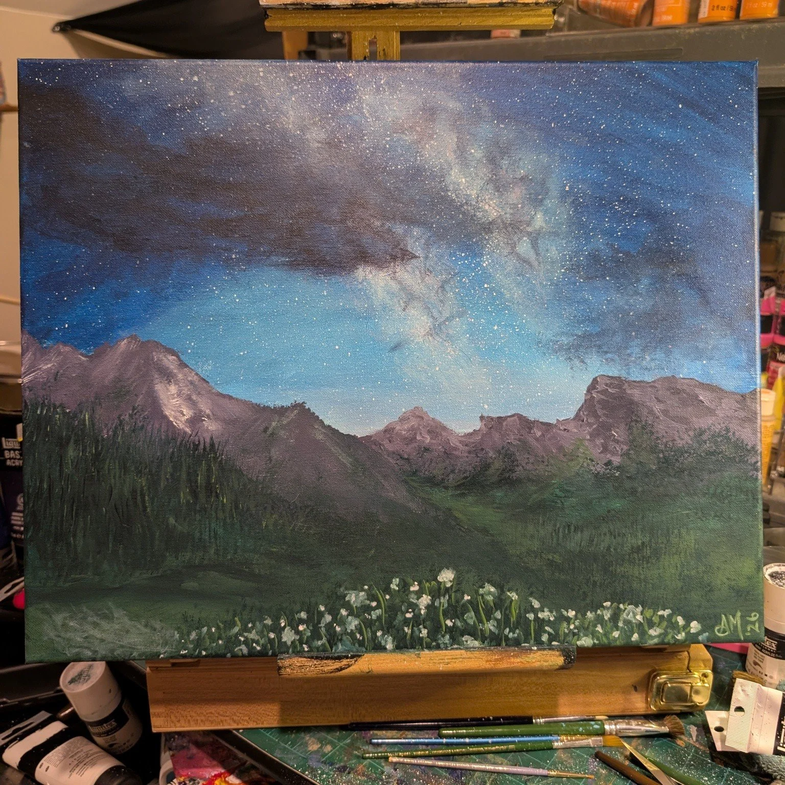 While I impatiently wait to find out if I make it into that competition, here's another piece I worked on to practice. It took an hour and 15 minutes to paint from start to finish. I set up a timer and recorded it! It's inspired by real photos of the