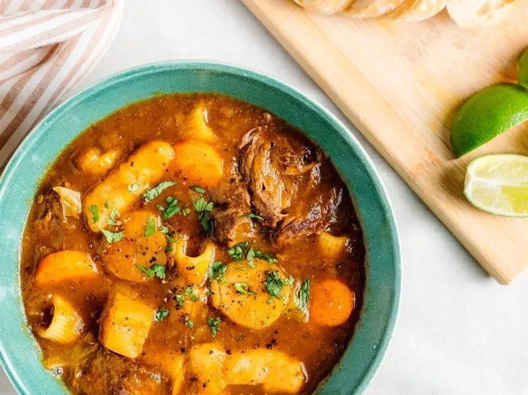 Bowl of soup joumou, a Haitian dish associated with Independence Day.