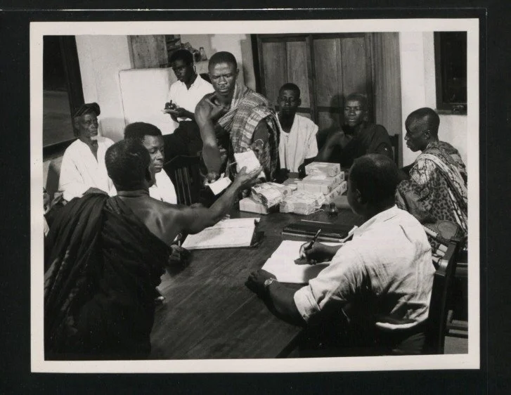Management committee of the Kumasi Co-operative Union meeting in Ashanti in 1957