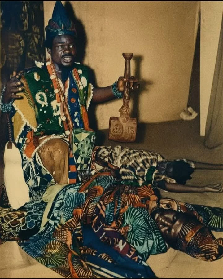 Duro Ladipo performing as Ṣàngó in his Yoruba theatre production Ọba kò so in 1967.
