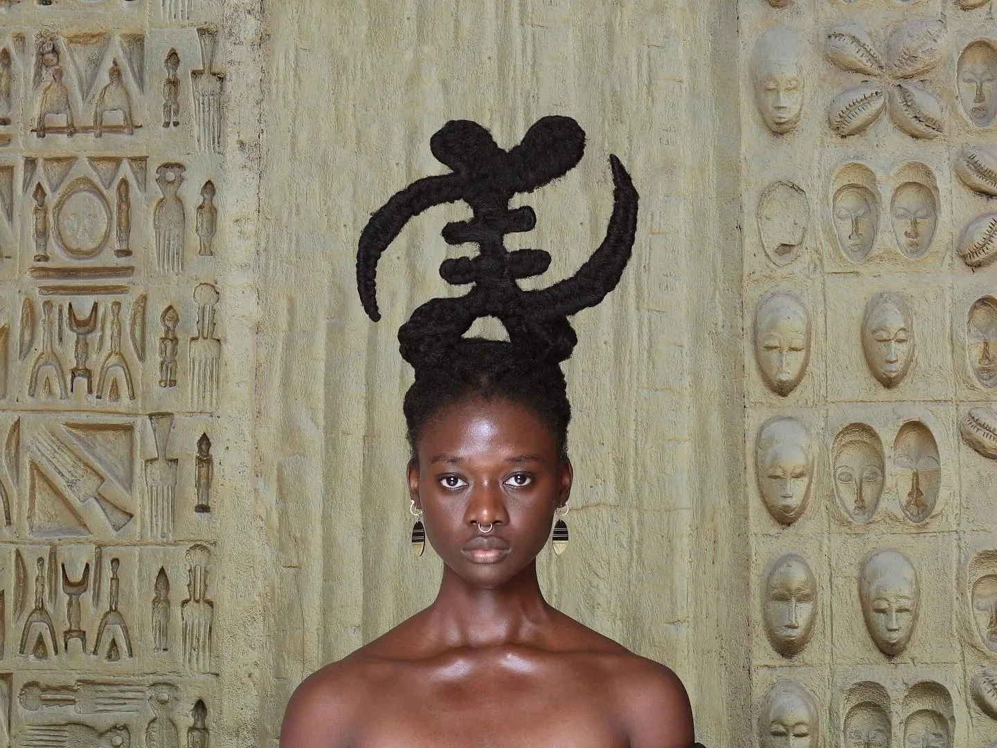Contemporary artwork featuring the Gye Nyame Adinkra symbol inspired by Akan culture and philosophy.