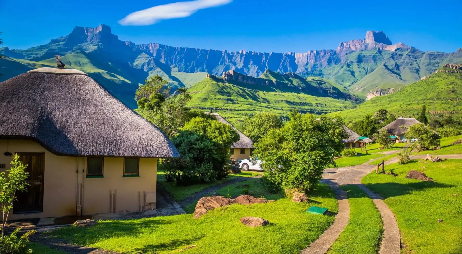 Scenic landscape of KwaZulu-Natal, the homeland of the Zulu people.