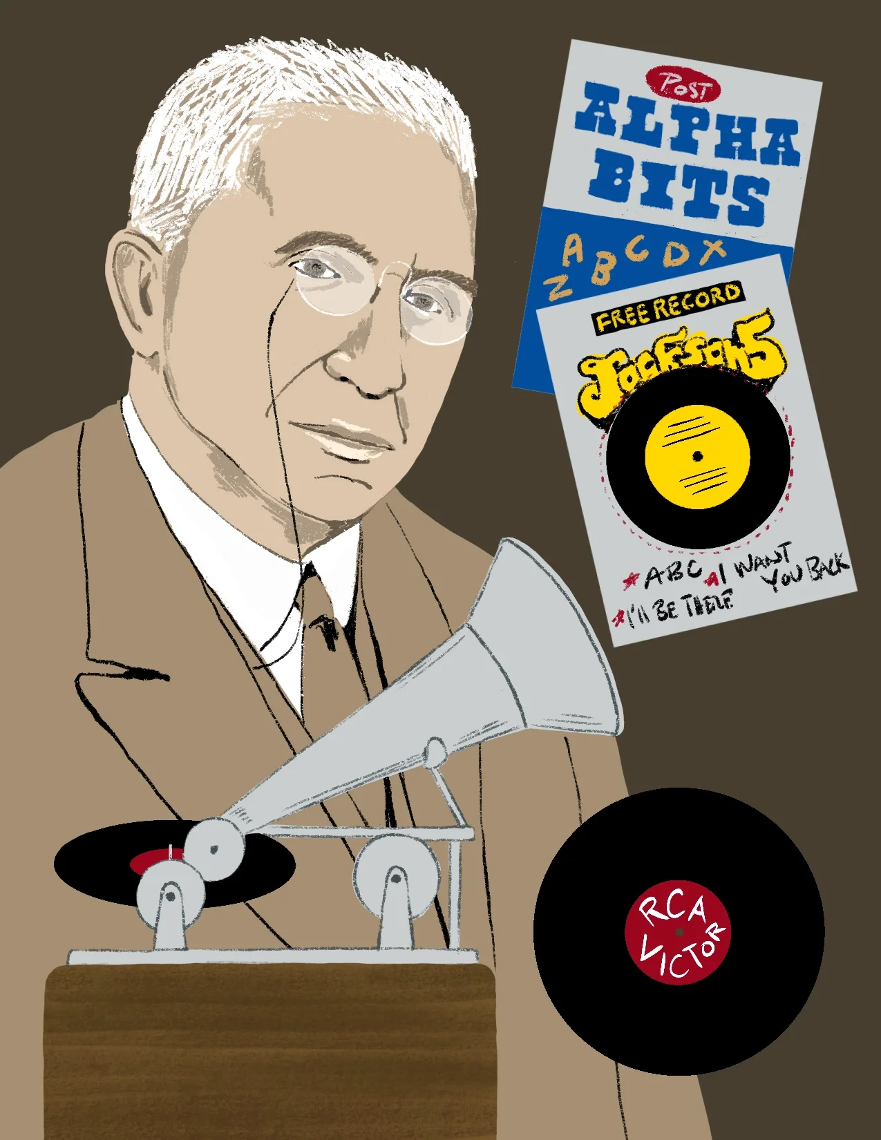 Inventor of the disc record and gramophone, Emile Berliner Portrait By Alex Savakis