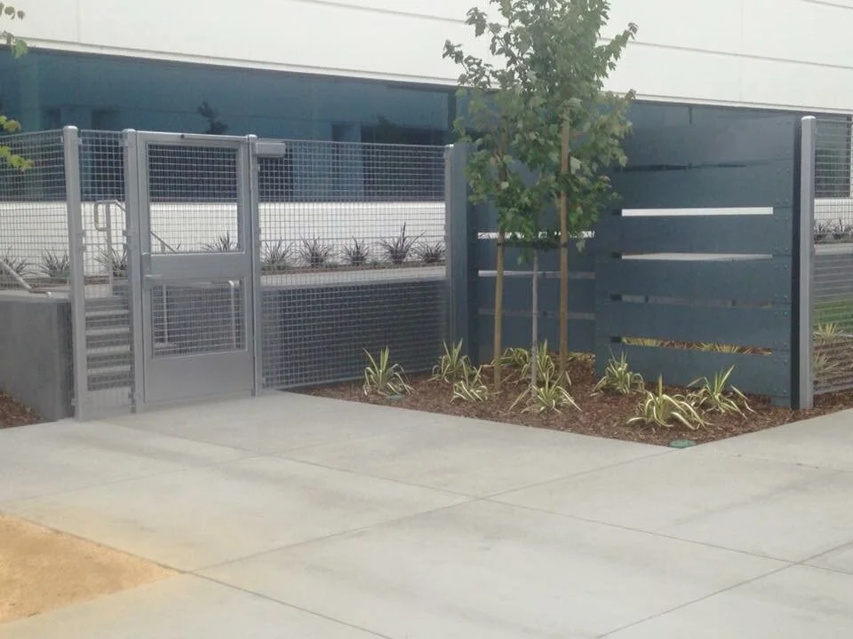 
Steel Fence and Gates with SS Panic Hardware