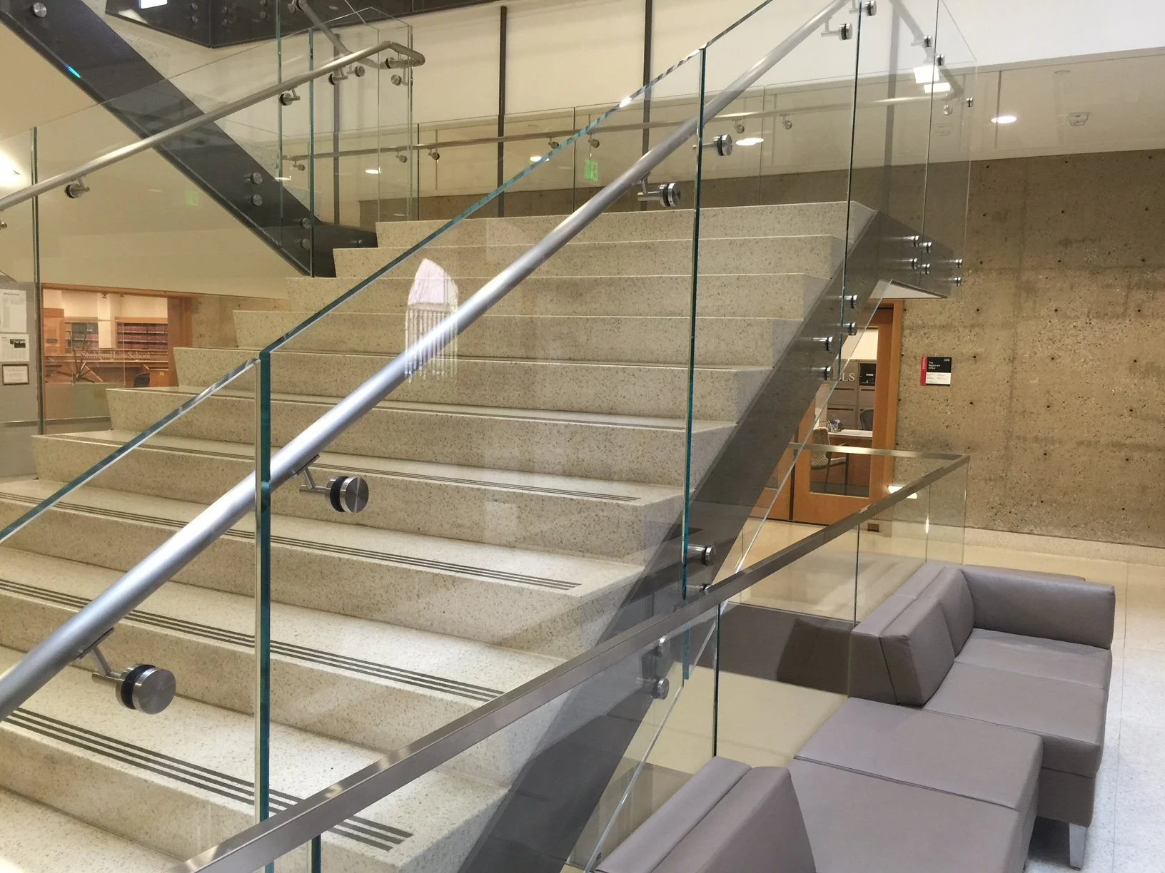 Glass Guardrail with CRL Stainless Steel Standoffs and Stainless Steel Handrails