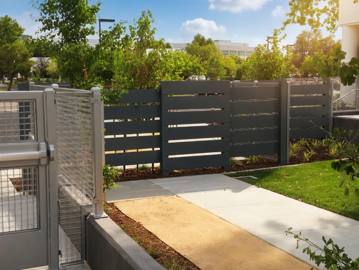 Painted Steel Fence and Gates