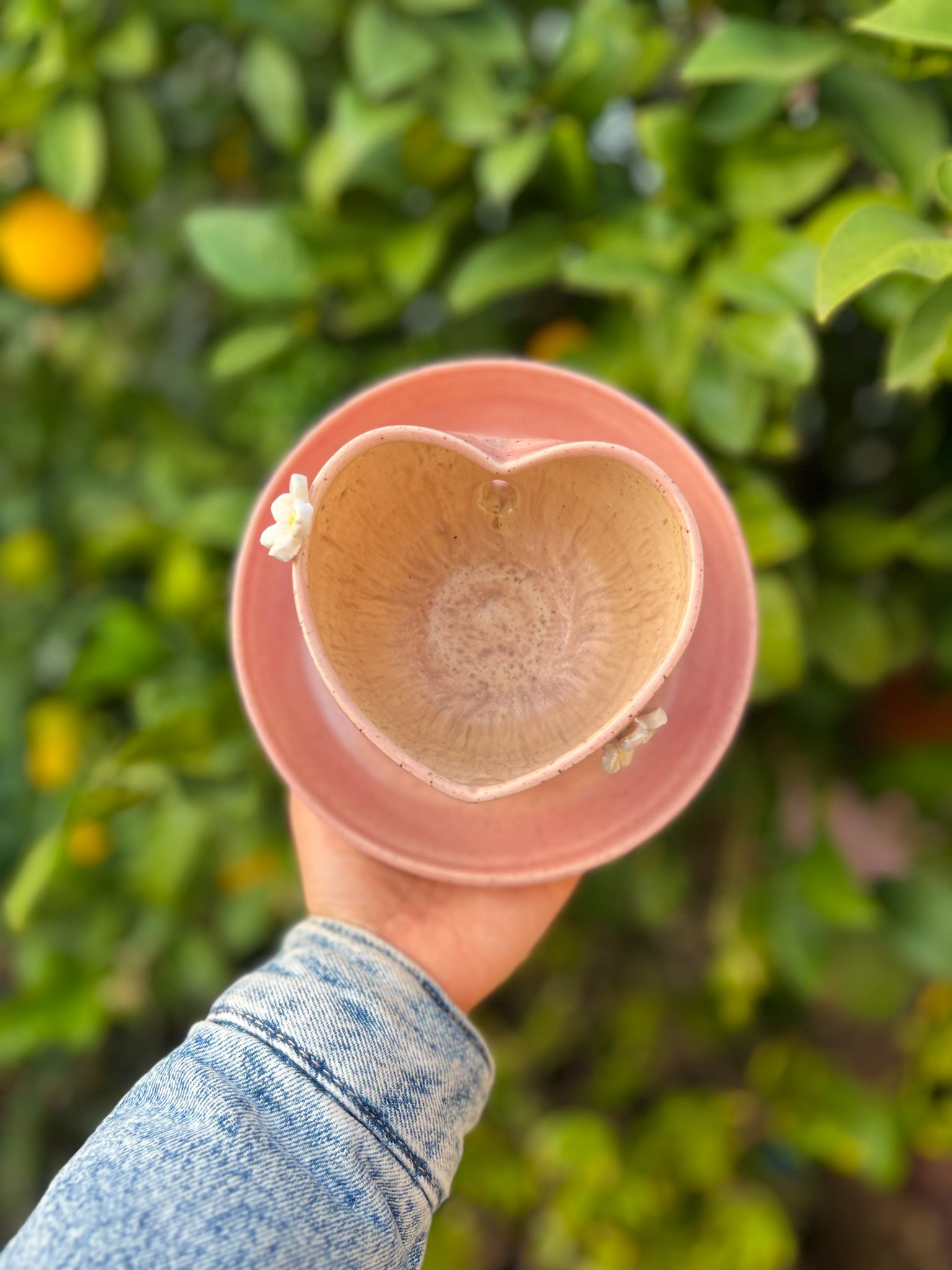 Pink D ( heart, 2 daisies)