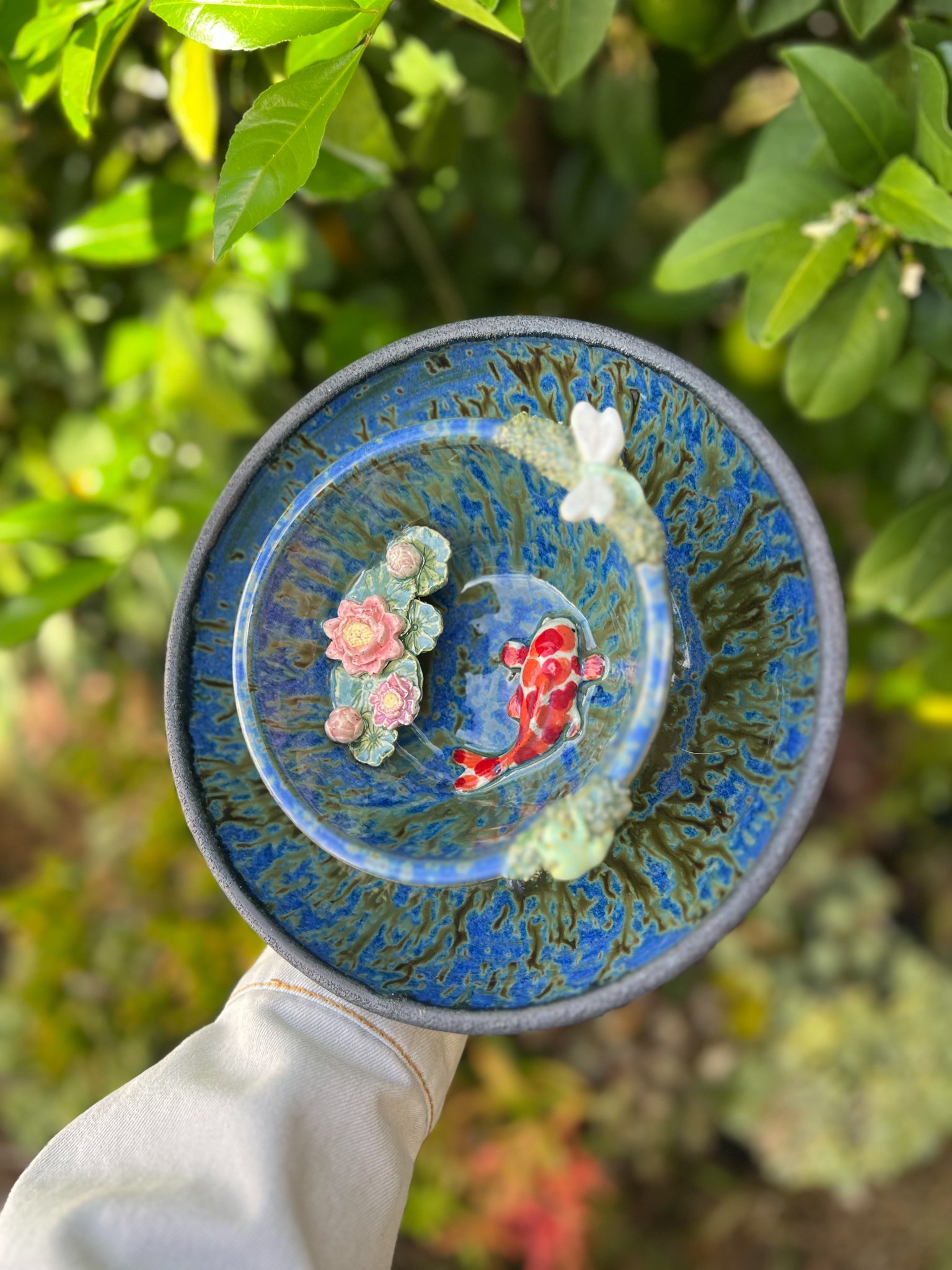 Petrichor F (Reverse ping pot, koi, frog, dragonfly, lotus, lily pads)