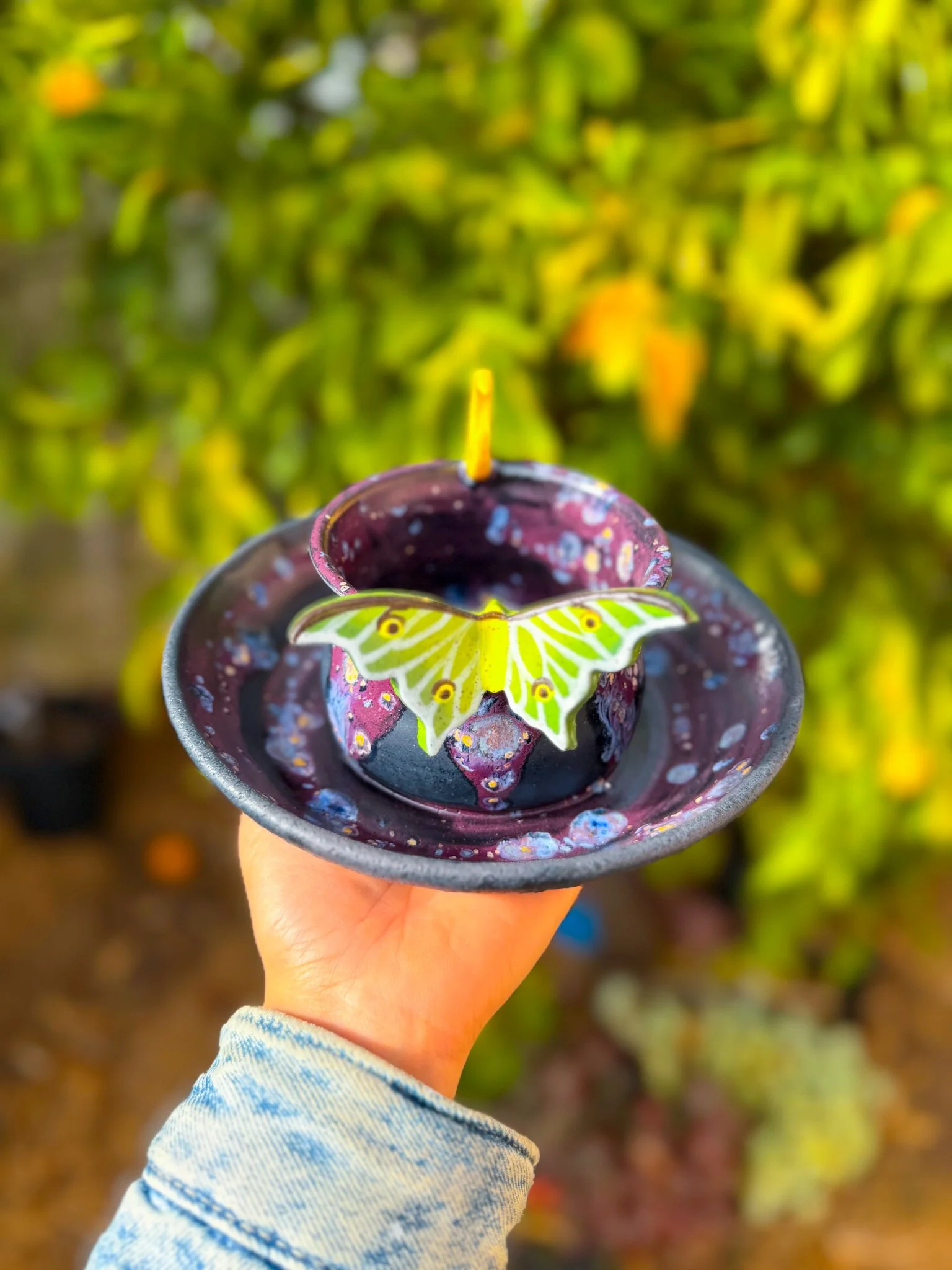 Potion F (cauldron, crescent, luna moth)