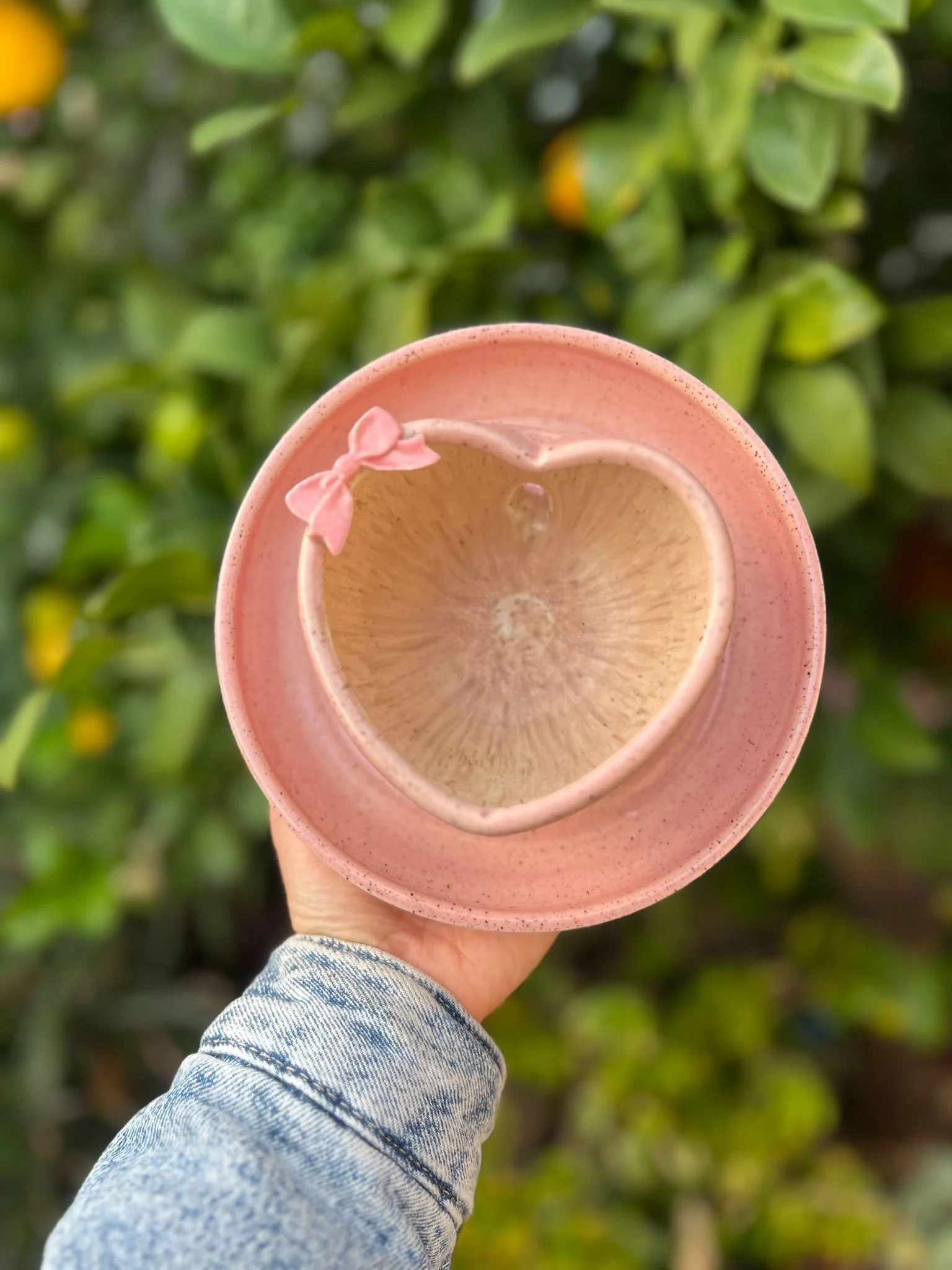 Pink A (heart, flat bow)